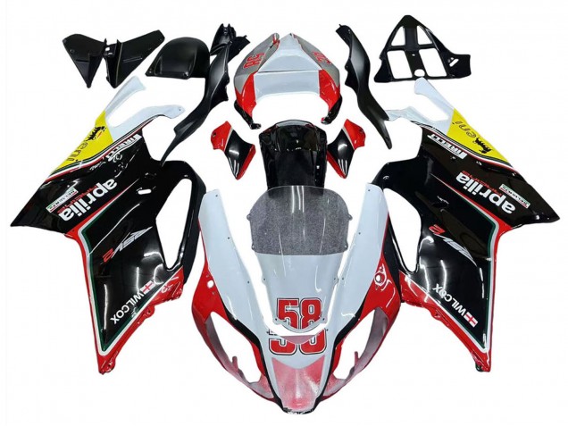 Rabatt Aprilia RSV1000 Motorrad Verkleidung 2003-2006 - Weiss Rot Schwarz Gelb 58