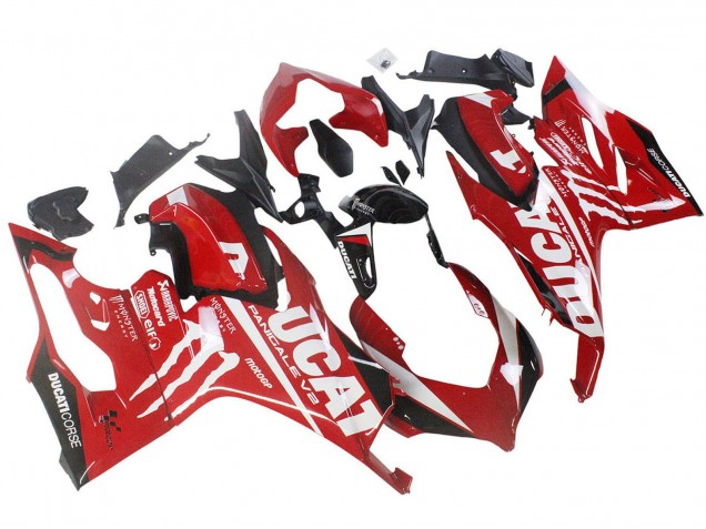Rabatt Ducati Panigale V2 Motorrad Verkleidung 2020-2024 - Rot Glanzendes Schwarz Monster Corse