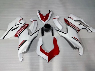 Rabatt Ducati Panigale V2 Motorrad Verkleidung 2020-2024 - Weiss Rot Glanzendes Schwarz