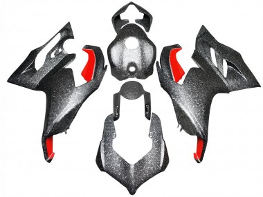 Rabatt Ducati Panigale V2 Motorrad Verkleidung 2020-2024 - Schwarz Geschmiedet Carbonfaser Stil Rot