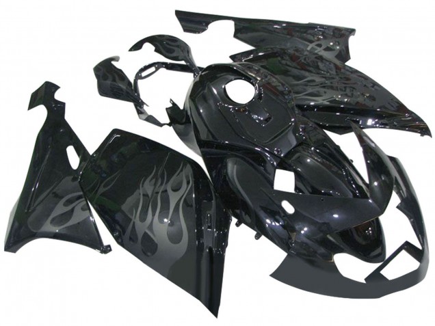 Rabatt BMW K1200S Motorrad Verkleidung 2005-2010 - Glanzendes Schwarz Grau Flamme