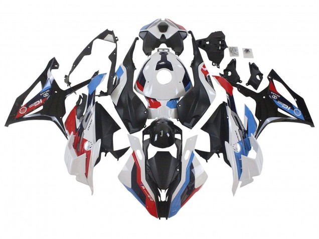 Rabatt BMW S1000RR Motorrad Verkleidung 2023-2024 - Weiss Blau Rot Matt Schwarz