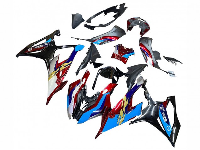 Rabatt BMW S1000RR Motorrad Verkleidung 2019-2022 - Weiss Blau Rot Schwarz