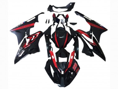 Rabatt BMW S1000RR Motorrad Verkleidung 2017-2018 - Rot Glanzendes Schwarz Matt Schwarz