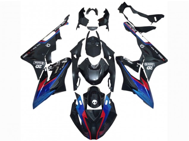Rabatt BMW S1000RR Motorrad Verkleidung 2017-2018 - Blau Rot Glanzendes Schwarz Castrol