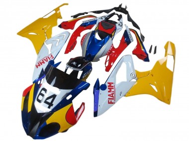 Rabatt BMW S1000RR Motorrad Verkleidung 2015-2016 - Gelb Weiss Blau Fiamm 64