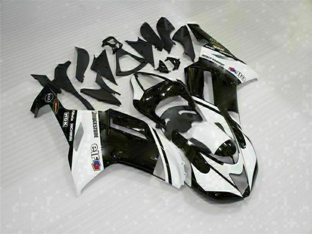 Rabatt Kawasaki ZX6R Motorrad Verkleidung 2007-2008 - Schwarz Weiss