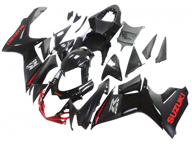 Rabatt Suzuki GSXR 600 / GSXR 750 Motorrad Verkleidung 2011-2024 - Schwarz Grau Rot Linie
