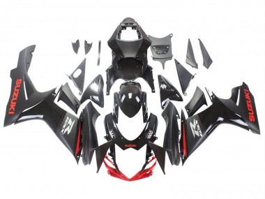 Rabatt Suzuki GSXR 600 / GSXR 750 Motorrad Verkleidung 2011-2024 - Schwarz Grau Rot Linie