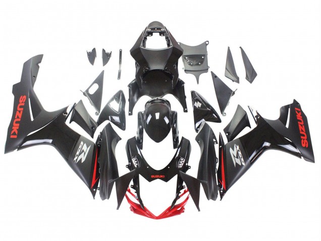 Rabatt Suzuki GSXR 600 / GSXR 750 Motorrad Verkleidung 2011-2024 - Schwarz Grau Rot Linie