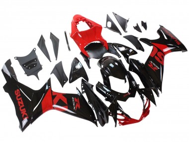 Rabatt Suzuki GSXR 600 / GSXR 750 Motorrad Verkleidung Kit 2011-2024 - Rot Glanzendes Schwarz