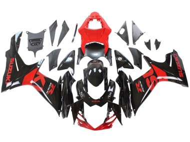 Rabatt Suzuki GSXR 600 / GSXR 750 Motorrad Verkleidung Kit 2011-2024 - Rot Glanzendes Schwarz