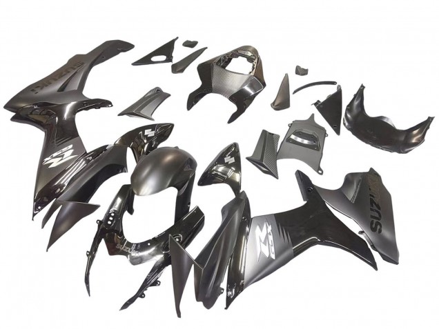 Rabatt Suzuki GSXR 600 / GSXR 750 Motorrad Verkleidung 2011-2024 - Matt Schwarz Glanzendes Schwarz Weiss Aufkleber