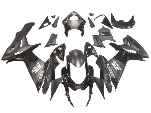 Rabatt Suzuki GSXR 600 / GSXR 750 Motorrad Verkleidung 2011-2024 - Matt Schwarz Glanzendes Schwarz Weiss Aufkleber