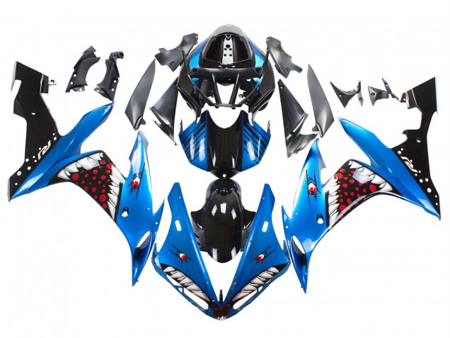 Rabatt Yamaha YZF 1000 R1 Motorrad Verkleidung 2004-2006 - Blau Schwarz Rot Weiss Hai