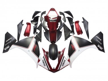 Rabatt Yamaha YZF 1000 R1 Motorrad Verkleidung 2009-2011 - Rot Weiss Matt Schwarz