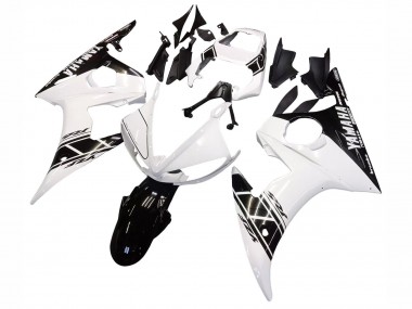 Rabatt Yamaha YZF R6S Motorrad Verkleidung 2006-2009 - Weiss Glanzendes Schwarz
