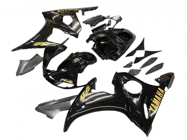 Rabatt Yamaha YZF R6S Motorrad Verkleidung 2006-2009 - Glanzendes Schwarz Gold Aufkleber