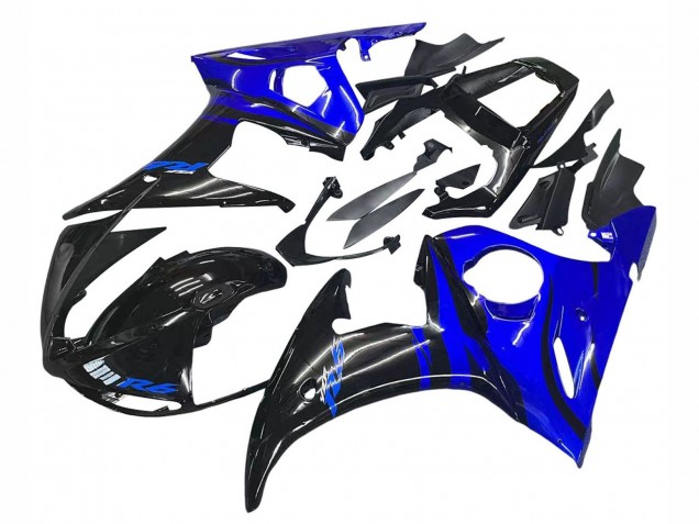 Rabatt Yamaha YZF R6S Motorrad Verkleidung 2006-2009 - Blau Glanzendes Schwarz