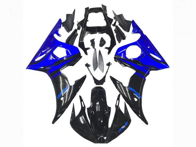 Rabatt Yamaha YZF R6S Motorrad Verkleidung 2006-2009 - Blau Glanzendes Schwarz