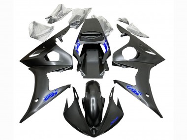 Rabatt Yamaha YZF R6S Motorrad Verkleidung 2006-2009 - Matt Schwarz Blau