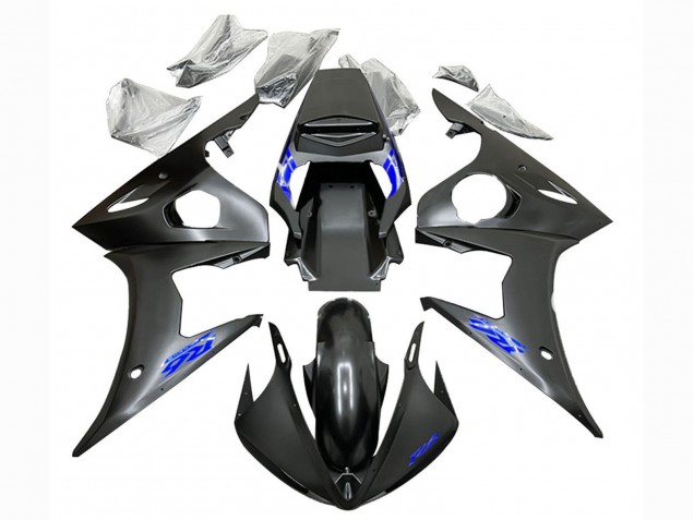 Rabatt Yamaha YZF R6S Motorrad Verkleidung 2006-2009 - Matt Schwarz Blau