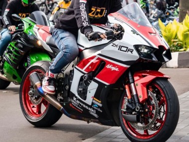 Rabatt Kawasaki ZX10R Motorrad Verkleidung 2021-2025 - Weiss Rot Schwarz