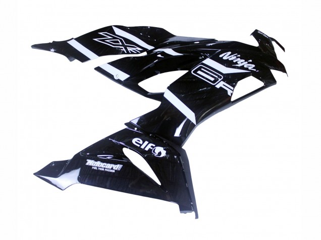 Rabatt Kawasaki ZX6R Motorrad Verkleidung 2019-2022 - Glanzendes Schwarz Weiss