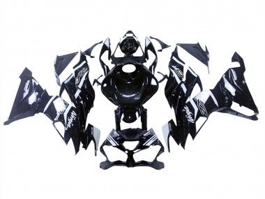 Rabatt Kawasaki ZX6R Motorrad Verkleidung 2019-2022 - Glanzendes Schwarz Weiss