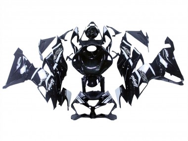 Rabatt Kawasaki ZX6R Motorrad Verkleidung 2019-2022 - Glanzendes Schwarz Weiss