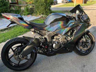Rabatt Kawasaki ZX6R Motorrad Verkleidung 2019-2022 - Schwarz Regenbogen