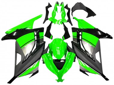 Rabatt Kawasaki EX300 Motorrad Verkleidung 2013-2024 - Grun Silber Schwarz