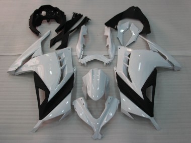 Rabatt Kawasaki EX300 Motorrad Verkleidung 2013-2024 - Glanzendes Weiss Schwarz
