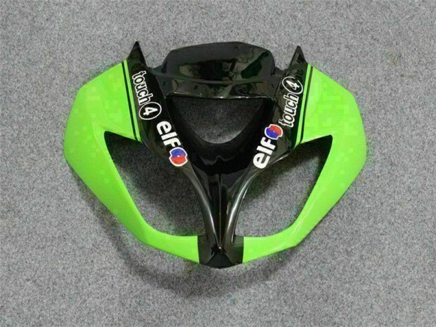 Rabatt Kawasaki ZX6R Motorrad Verkleidung 2009-2012 - Grun Glanzendes Schwarz Elf Touch4 Bridgestone