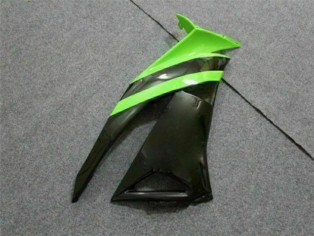 Rabatt Kawasaki ZX6R Motorrad Verkleidung 2009-2012 - Grun Glanzendes Schwarz Elf Touch4 Bridgestone