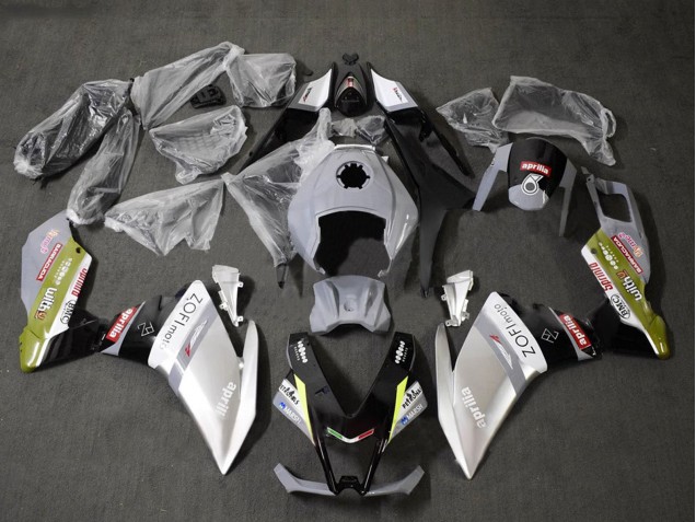 Rabatt Aprilia RS4 50 125 Motorrad Verkleidung 2012-2018 - Weiss Silber Grau Schwarz
