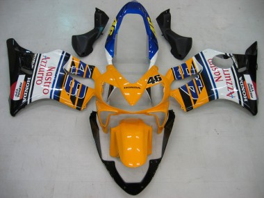 Rabatt Honda CBR600 F4i Motorrad Verkleidung 2004-2007 - Gelb Blau Weiss Schwarz Nastro Azzurro