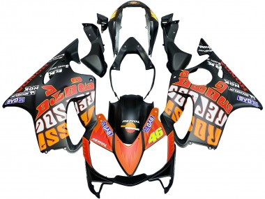 Rabatt Honda CBR600 F4i Motorrad Verkleidung 2004-2007 - Matt Schwarz Orange Rossi