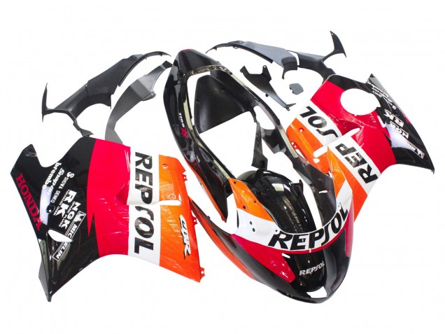 Rabatt Honda CBR1100XX Blackbird Abs Motorrad Verkleidungen 1996-2007 - Orange Weiss Rot Glanzendes Schwarz Repsol