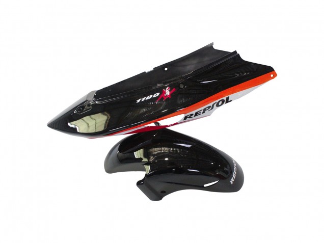 Rabatt Honda CBR1100XX Blackbird Abs Motorrad Verkleidungen 1996-2007 - Orange Weiss Rot Glanzendes Schwarz Repsol
