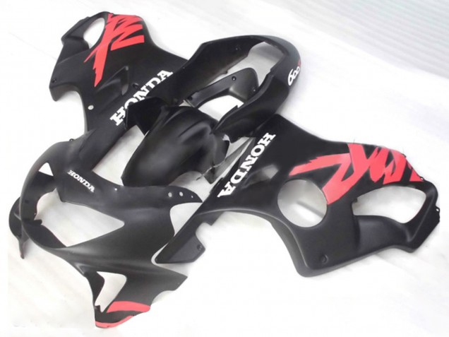 Rabatt Honda CBR600 F4 Motorrad Verkleidung 1999-2000 - Matt Schwarz Rosa Aufkleber
