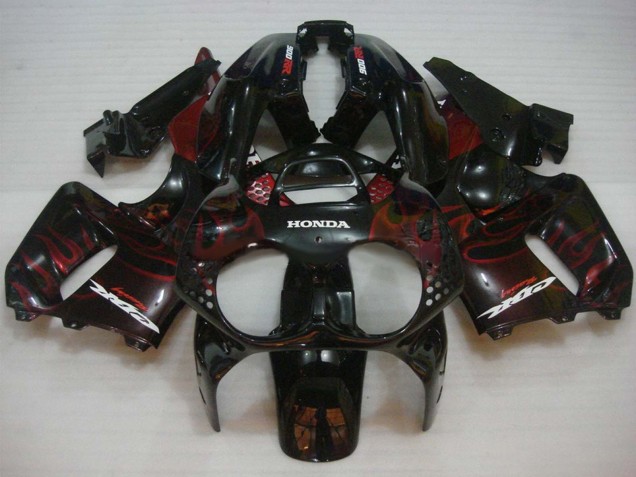 Rabatt Honda CBR900RR 893 Motorrad Verkleidung 1992-1993 - Glanzendes Schwarz Rot Flamme