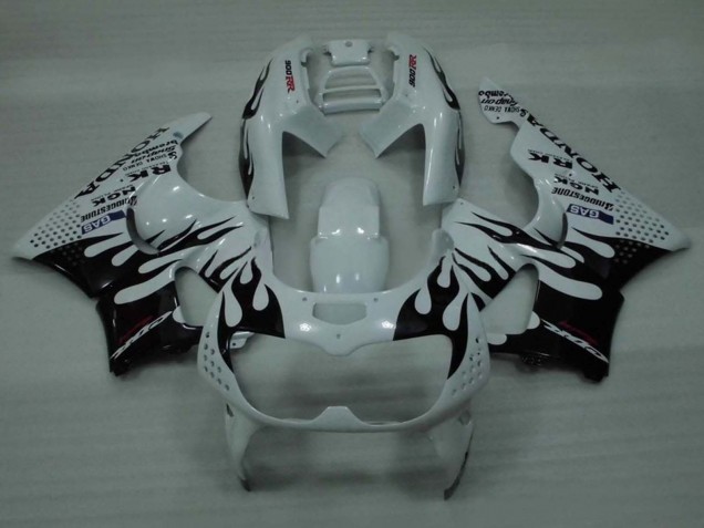 Rabatt Honda CBR900RR 893 Motorrad Verkleidung 1994-1995 - Weiss Glanzendes Schwarz Flamme