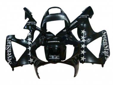 Rabatt Honda CBR900RR 929 Motorrad Verkleidung 2000-2001 - Glanzendes Schwarz Weiss SevenStars