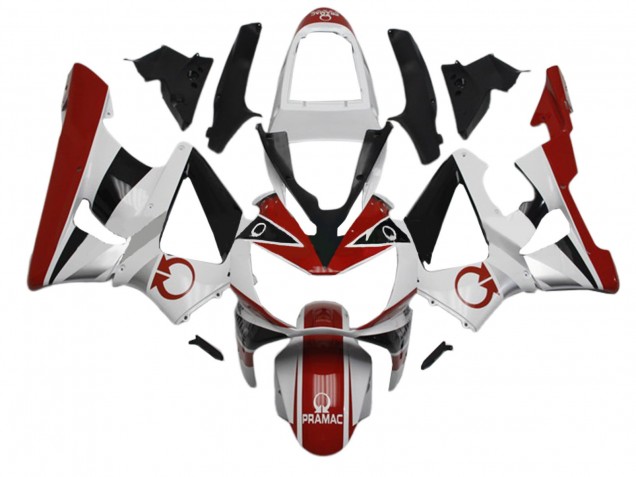 Rabatt Honda CBR900RR 929 Motorrad Verkleidung 2000-2001 - Weiss Rot Glanzendes Schwarz Pramac