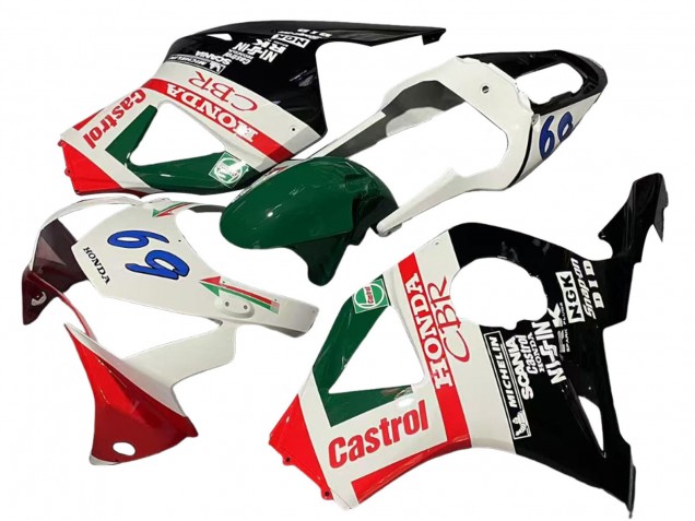 Rabatt Honda CBR900RR 954 Motorrad Verkleidung 2002-2003 - Weiss Rot Grun Glanzendes Schwarz Castrol