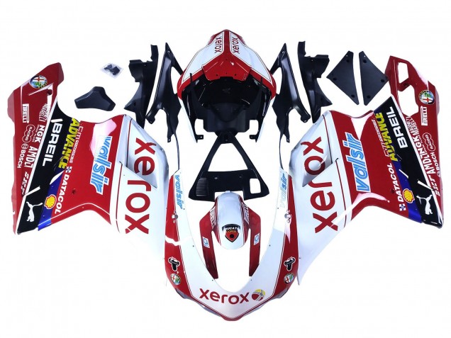 Rabatt Ducati 848/1098/1198 Motorrad Verkleidung 2007-2014 - Weiss Rot Glanzendes Schwarz Valsir Xerox