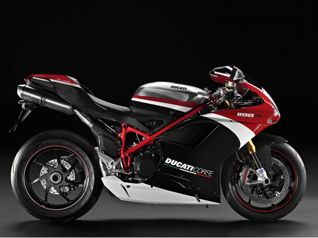Rabatt Ducati 848/1098/1198 Motorrad Verkleidung 2007-2014 - Weiss Rot Glanzendes Schwarz