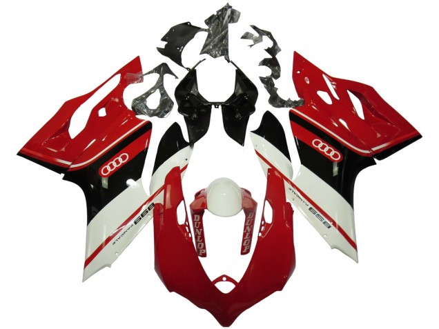 Rabatt Ducati Panigale 899 Motorrad Verkleidung 2011-2014 - Weiss Rot Glanzendes Schwarz Dunlop