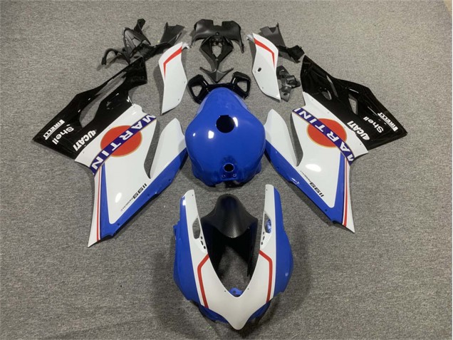 Rabatt Ducati Panigale 899/1199 Motorrad Verkleidung 2011-2014 - Weiss Blau Glanzendes Schwarz Martini